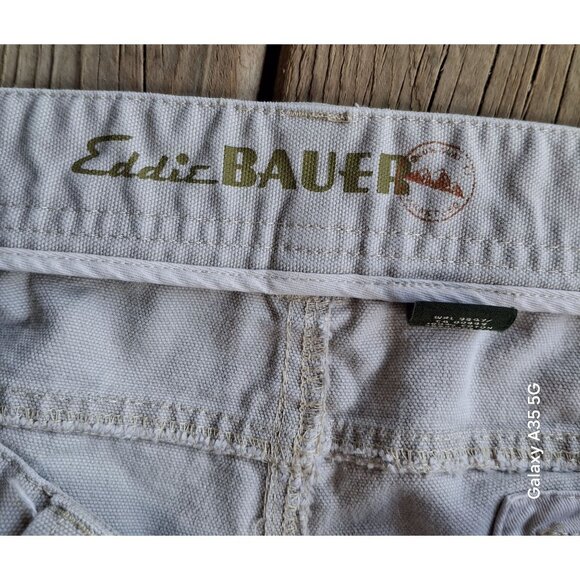 Eddie Bauer Mens Work Heavy Duty Khaki Cargo Pants Size 40X30 Cotton Fabric - Picture 6 of 14